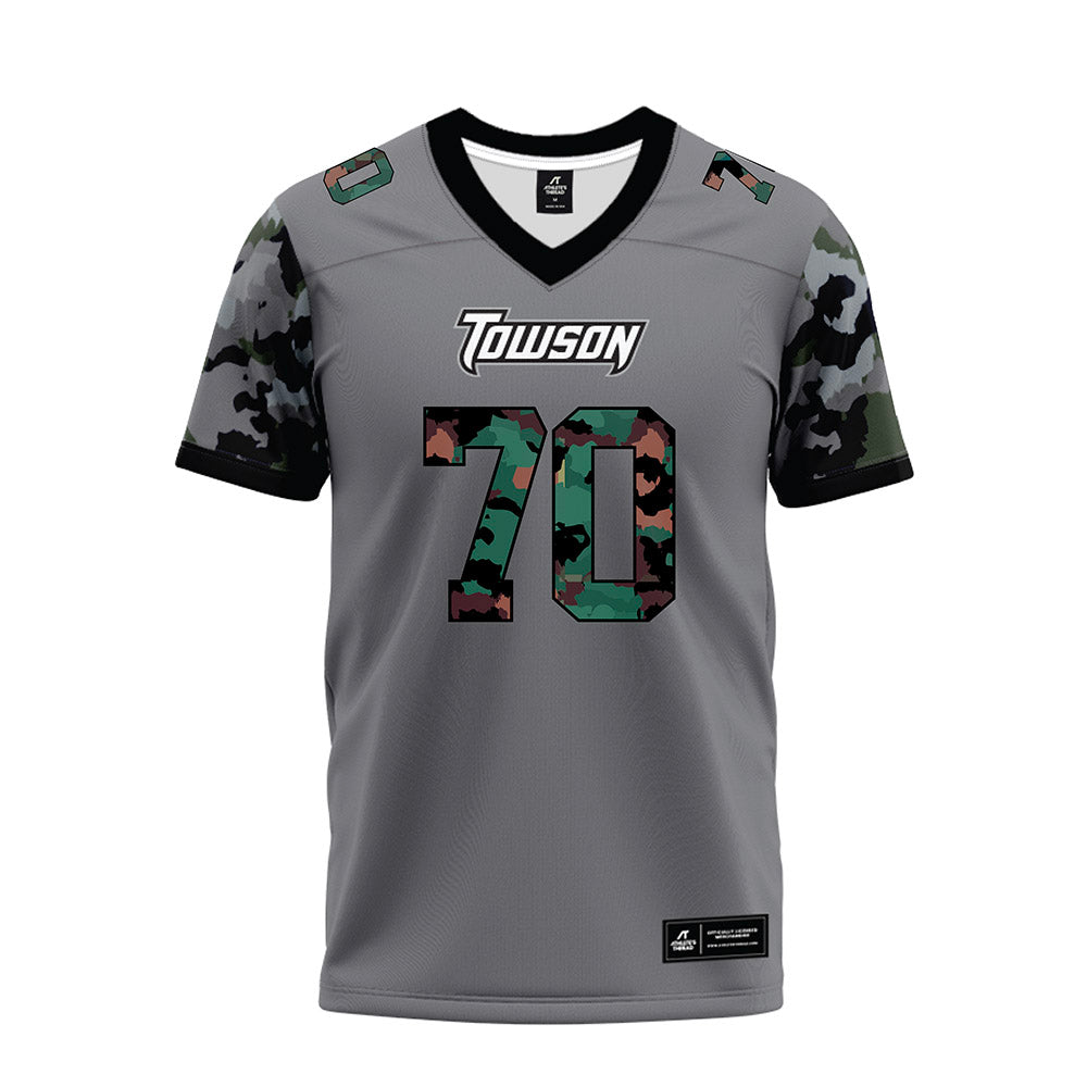 Towson - NCAA Football : T'Khi Alexander - Dark Grey Premium Football Jersey-0