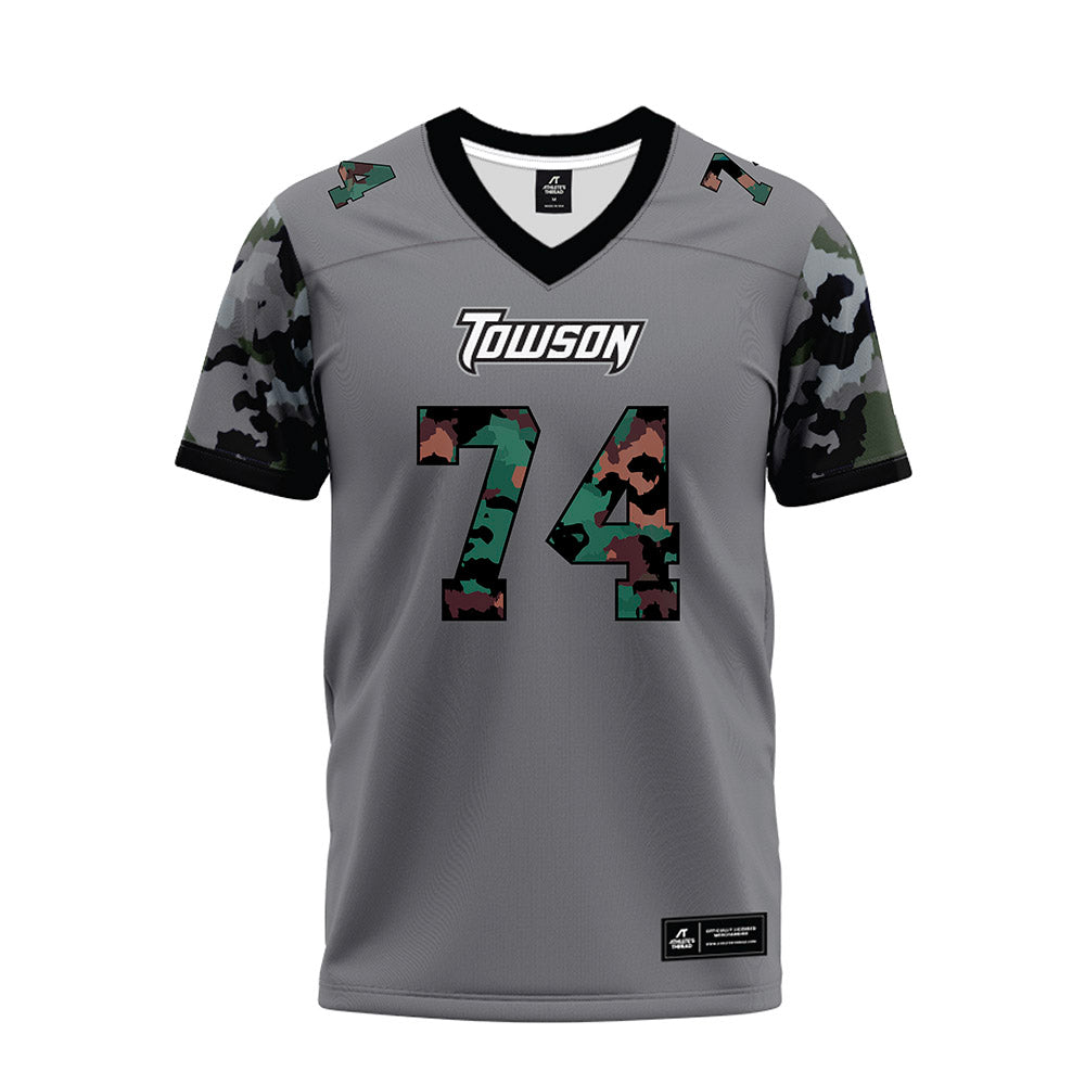 Towson - NCAA Football : KJ Brooks - Dark Grey Premium Football Jersey