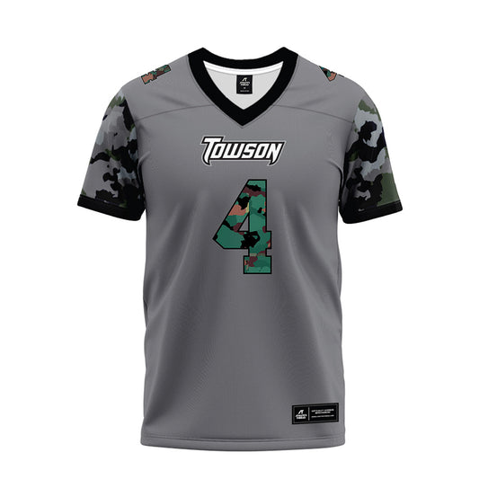 Towson - NCAA Football : Tyrell Greene Jr - Dark Grey Premium Football Jersey