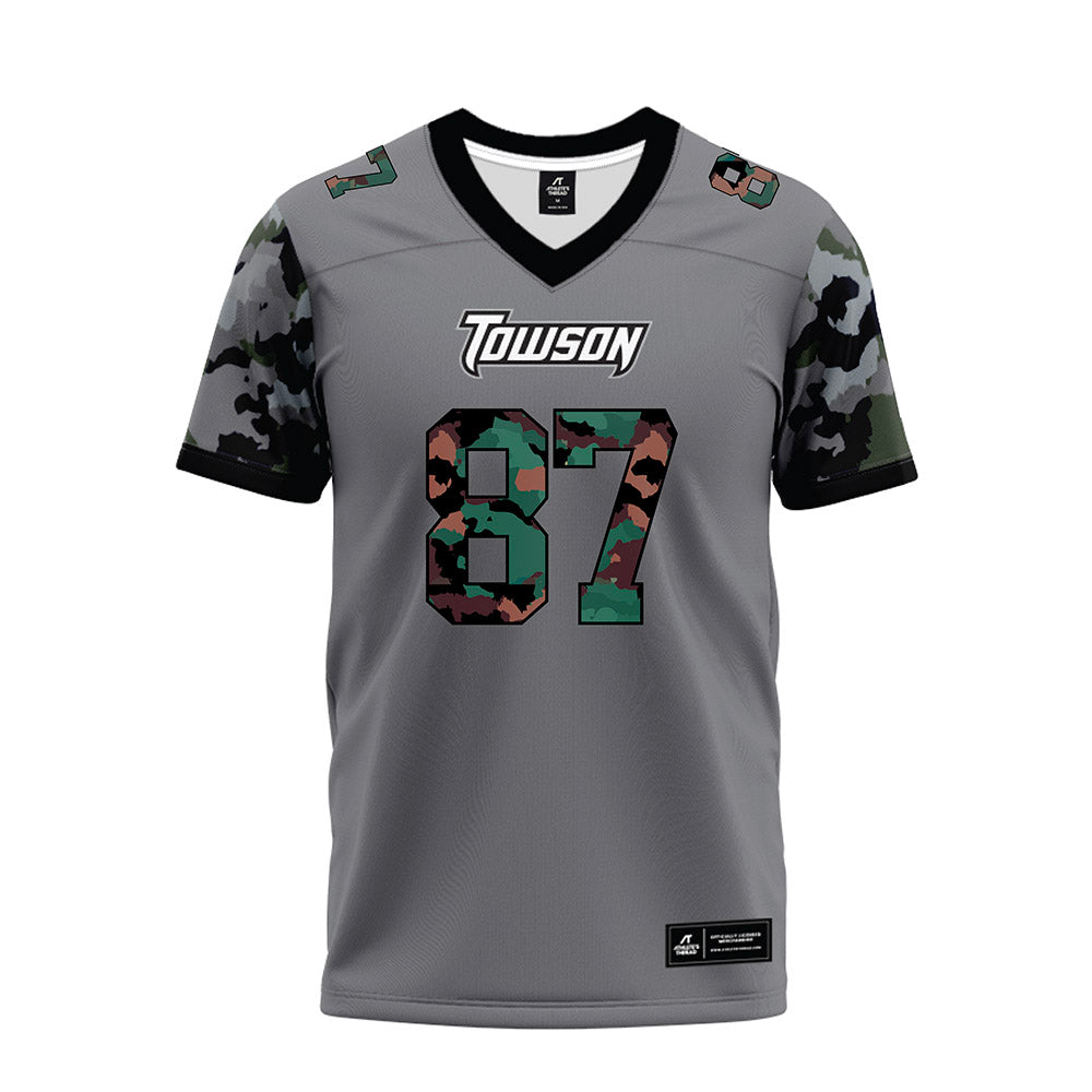 Towson - NCAA Football : Jordan Stallworth - Dark Grey Premium Football Jersey-0