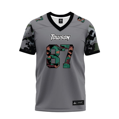 Towson - NCAA Football : Jordan Stallworth - Dark Grey Premium Football Jersey-0