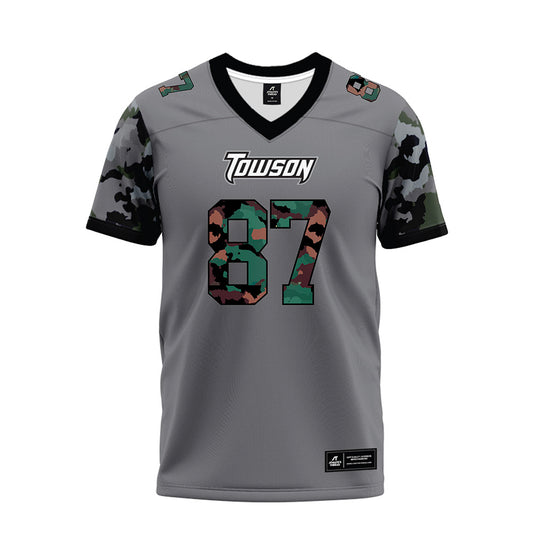 Towson - NCAA Football : Jordan Stallworth - Dark Grey Premium Football Jersey-0