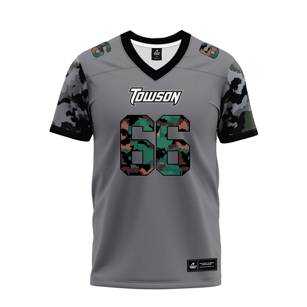 Towson - NCAA Football : Dan Volpe - Dark Grey Premium Football Jersey-0