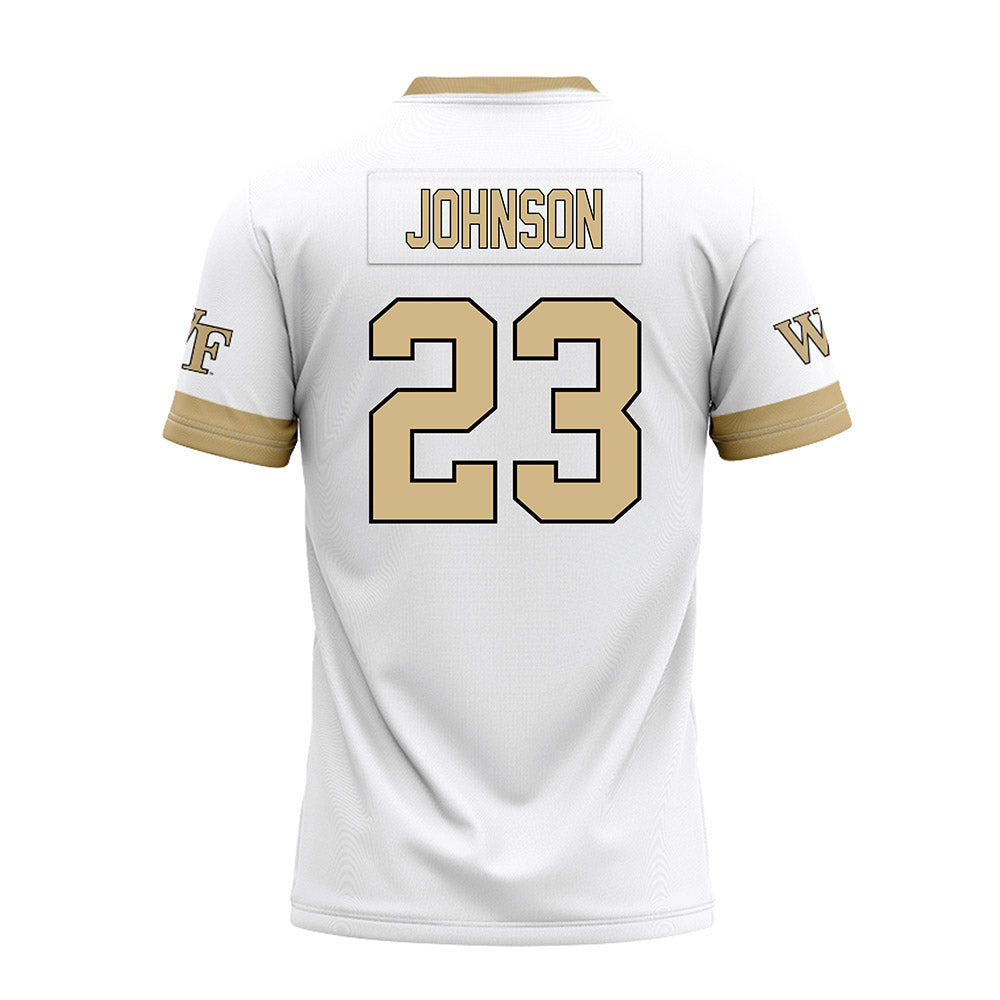Wake Forest - NCAA Football : Braylon Johnson - White Premium Football Jersey-1