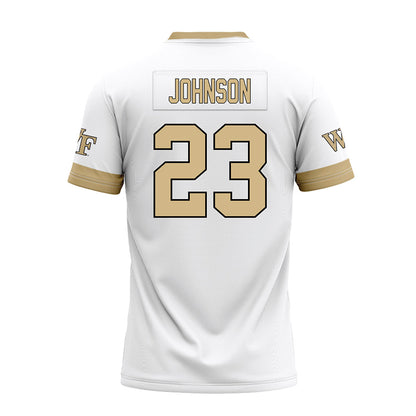 Wake Forest - NCAA Football : Braylon Johnson - White Premium Football Jersey-1