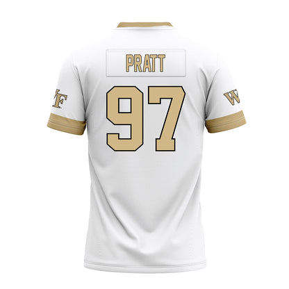 Wake Forest - NCAA Football : Josiah Pratt - White Premium Football Jersey-1