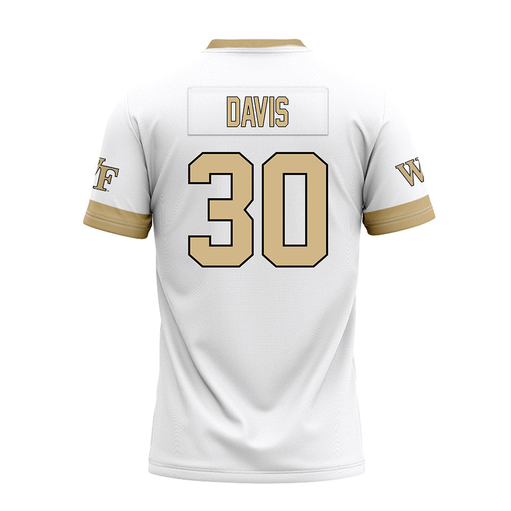 Wake Forest - NCAA Football : Jasheen Davis - White Premium Football Jersey