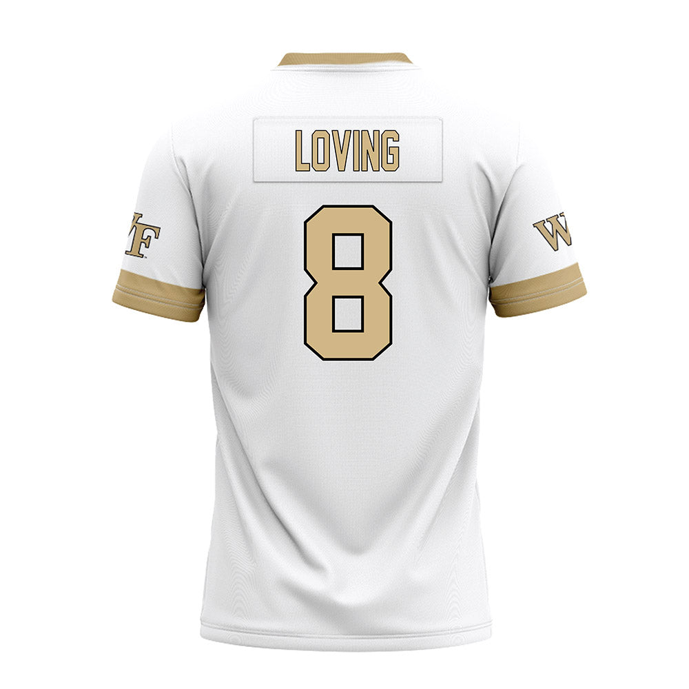 Wake Forest - NCAA Football : Jayden Loving - White Premium Football Jersey-1