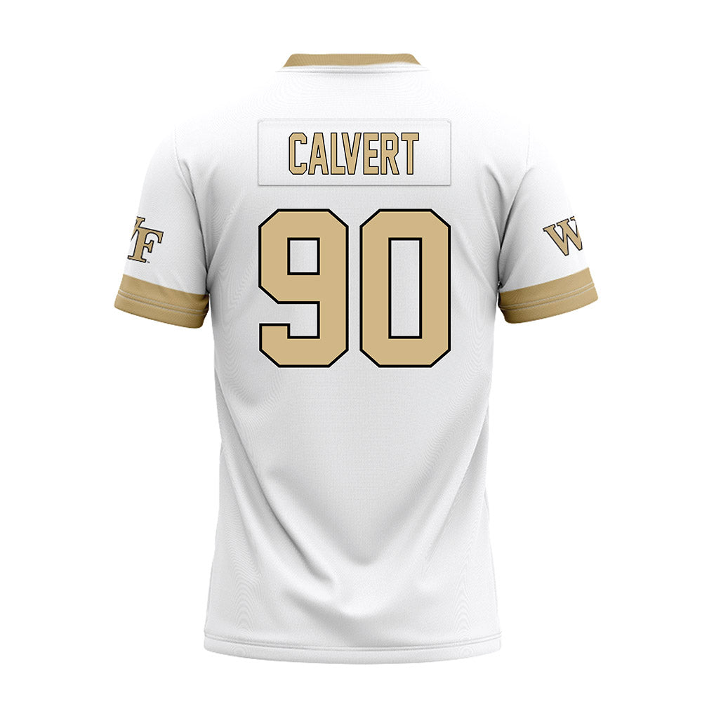 Wake Forest - NCAA Football : Connor Calvert - White Premium Football Jersey-1