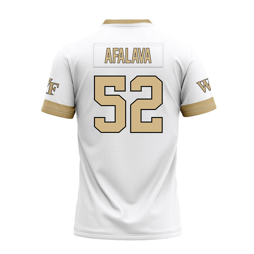 Wake Forest - NCAA Football : Dallas Afalava - White Premium Football Jersey-1
