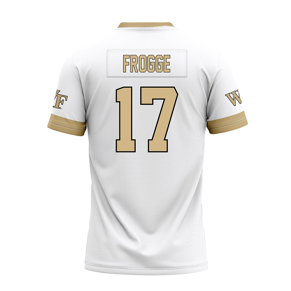 Wake Forest - NCAA Football : Michael Frogge - White Premium Football Jersey