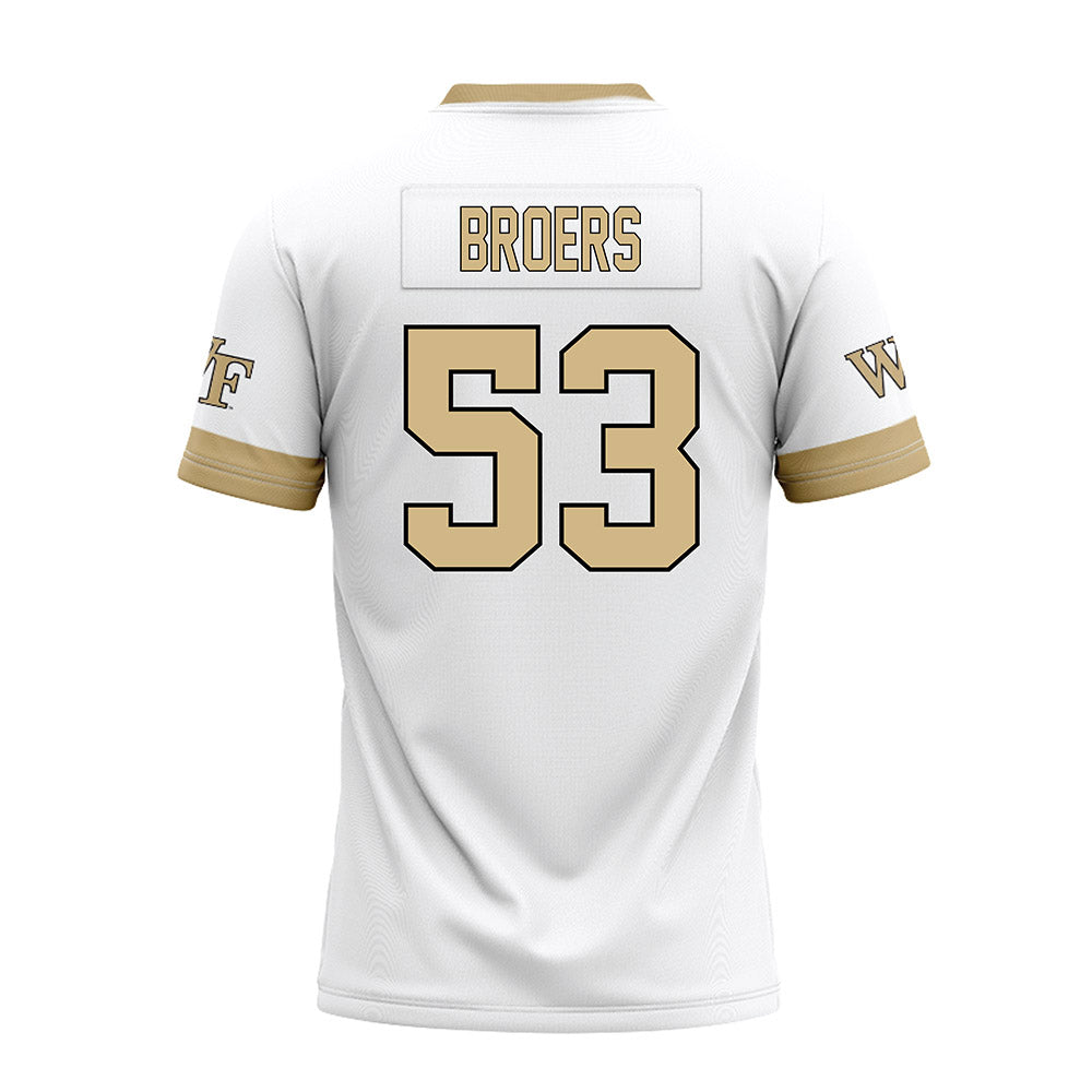 Wake Forest - NCAA Football : Carter Broers - White Premium Football Jersey