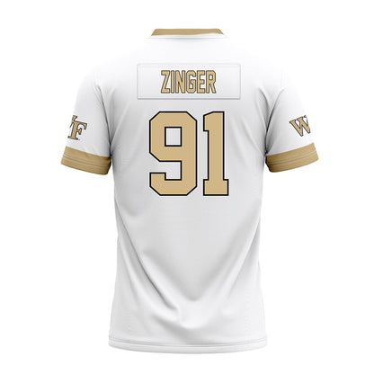 Wake Forest - NCAA Football : Zach Zinger - White Premium Football Jersey