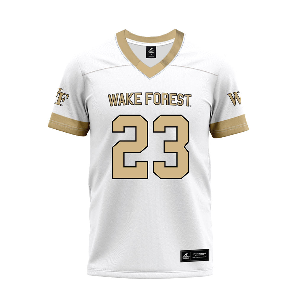 Wake Forest - NCAA Football : Braylon Johnson - White Premium Football Jersey-0