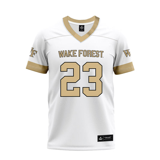 Wake Forest - NCAA Football : Braylon Johnson - White Premium Football Jersey-0