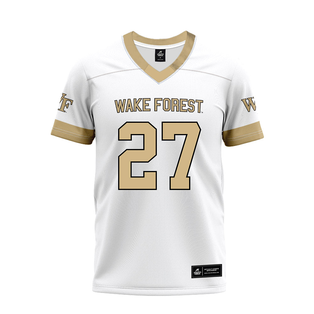 Wake Forest - NCAA Football : Travon West - White Premium Football Jersey