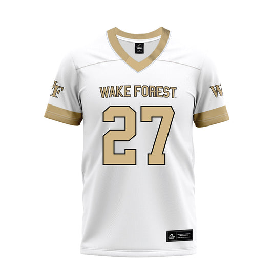 Wake Forest - NCAA Football : Travon West - White Premium Football Jersey