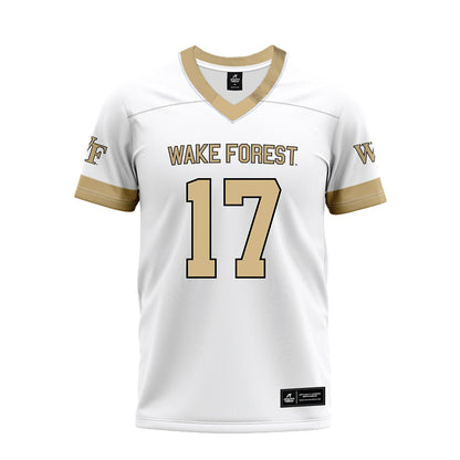 Wake Forest - NCAA Football : Michael Frogge - White Premium Football Jersey