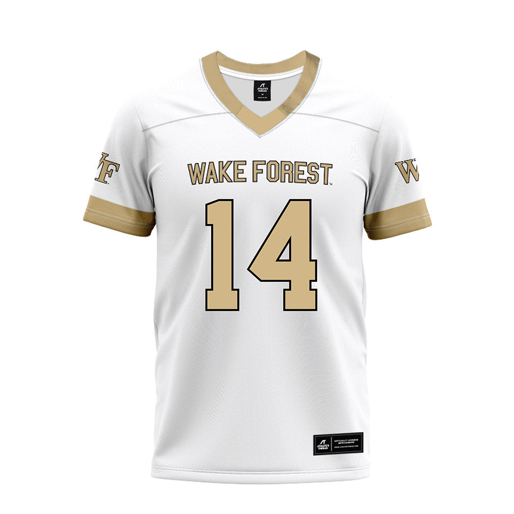 Wake Forest - NCAA Football : Braxton Winston III - White Premium Football Jersey-0
