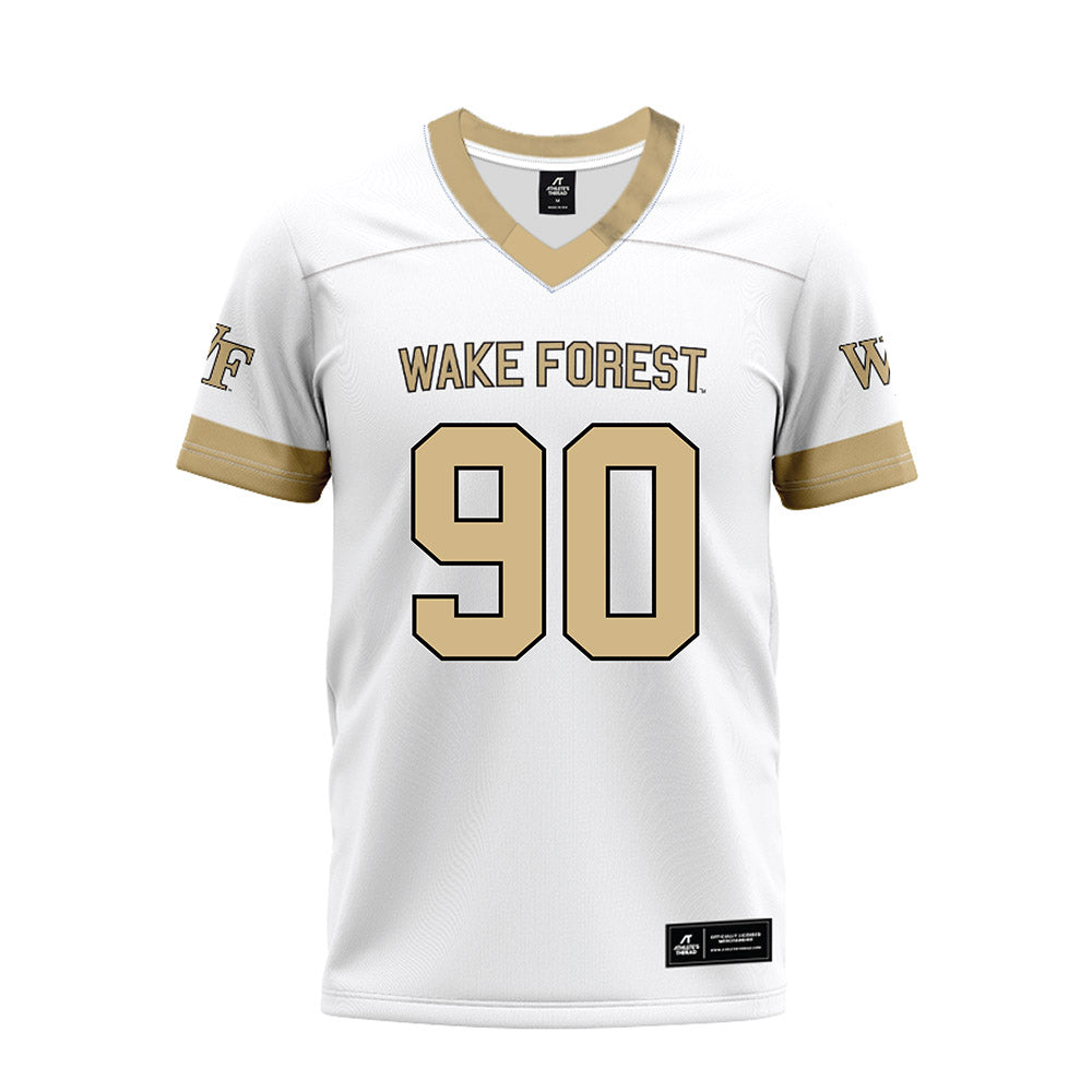 Wake Forest - NCAA Football : Connor Calvert - White Premium Football Jersey-0