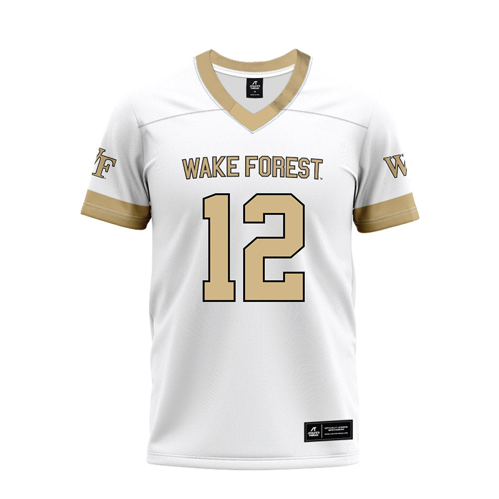 Wake Forest - NCAA Football : Jaxon Mull - White Premium Football Jersey