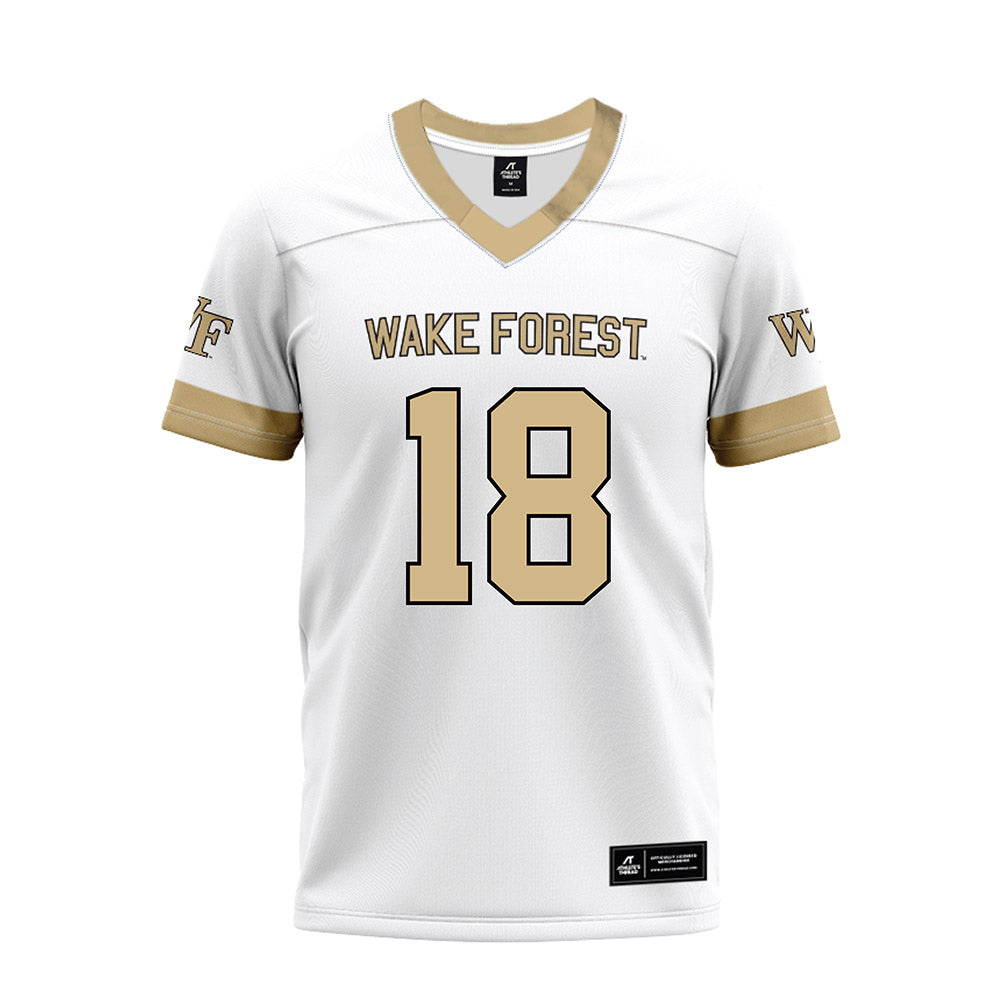 Wake Forest - NCAA Football : Elijah Reid - White Premium Football Jersey-0