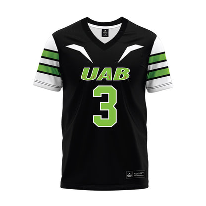 UAB - NCAA Football : Ray Thornton III - Black Premium Football Jersey