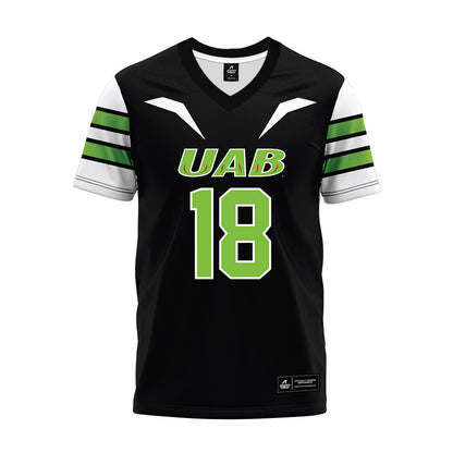 UAB - NCAA Football : Kendall Johnson - Black Premium Football Jersey