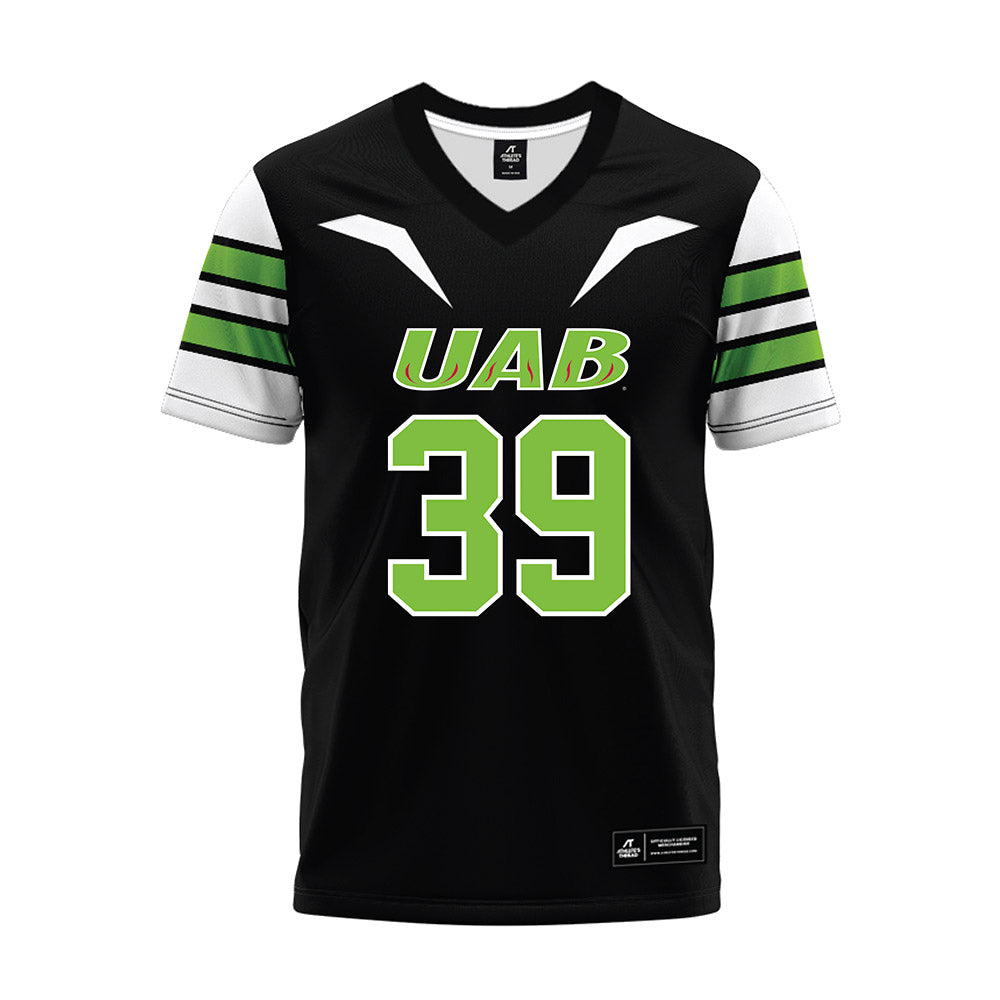 UAB - NCAA Football : Jonah Delange - Black Premium Football Jersey