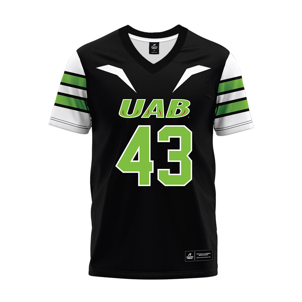 UAB - NCAA Football : Evan Bishop - Black Premium Football Jersey