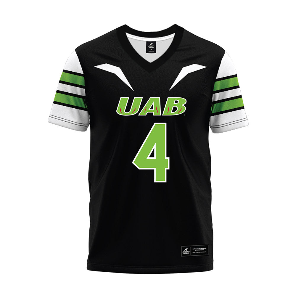 UAB - NCAA Football : Jacob Zeno - Black Premium Football Jersey