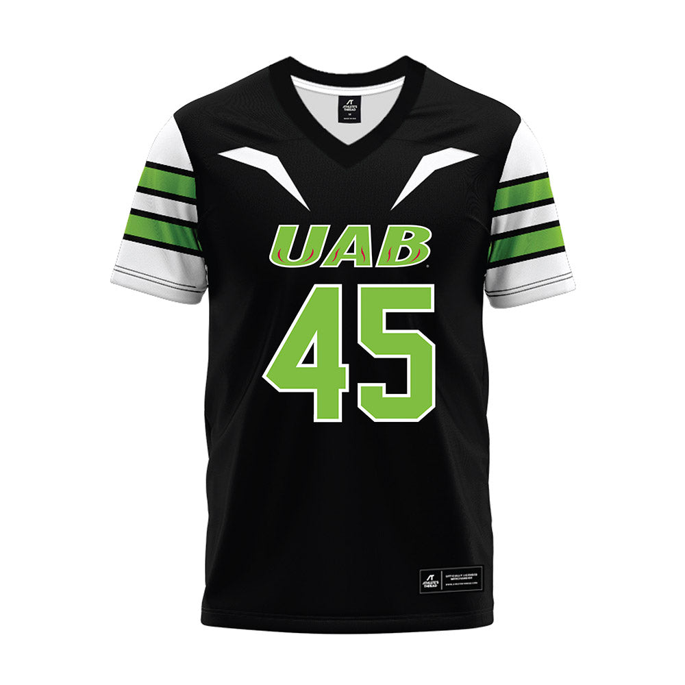 UAB - NCAA Football : Freddie Owens - Black Premium Football Jersey-0