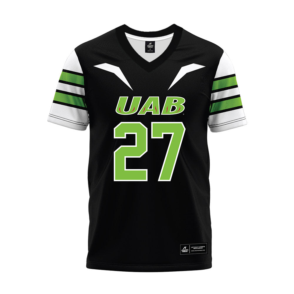 UAB - NCAA Football : Everett Roussaw Jr - Black Premium Football Jersey