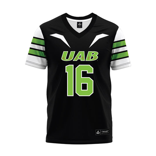 UAB - NCAA Football : Nate Rogers - Black Premium Football Jersey