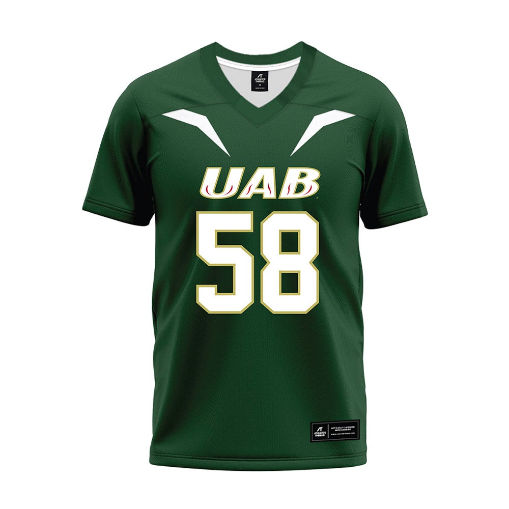 UAB - NCAA Football : Ryan Gunter - Green Premium Football Jersey