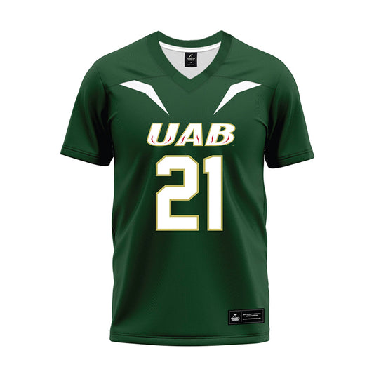 UAB - NCAA Football : Troy Jakubec - Green Premium Football Jersey