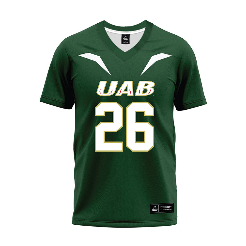 UAB - NCAA Football : Tylan McNichols - Green Premium Football Jersey