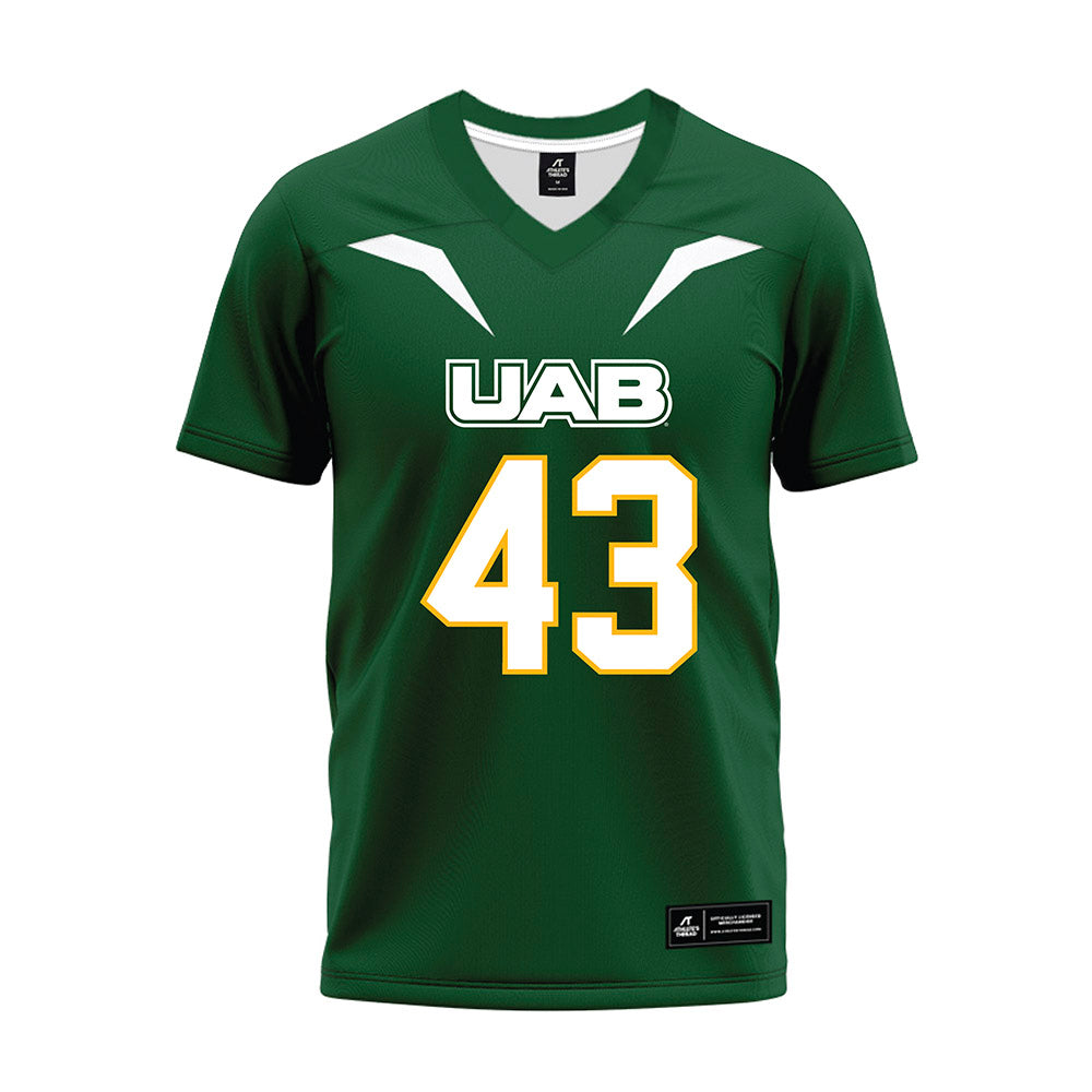 UAB - NCAA Football : Evan Bishop - Green Premium Football Jersey-0