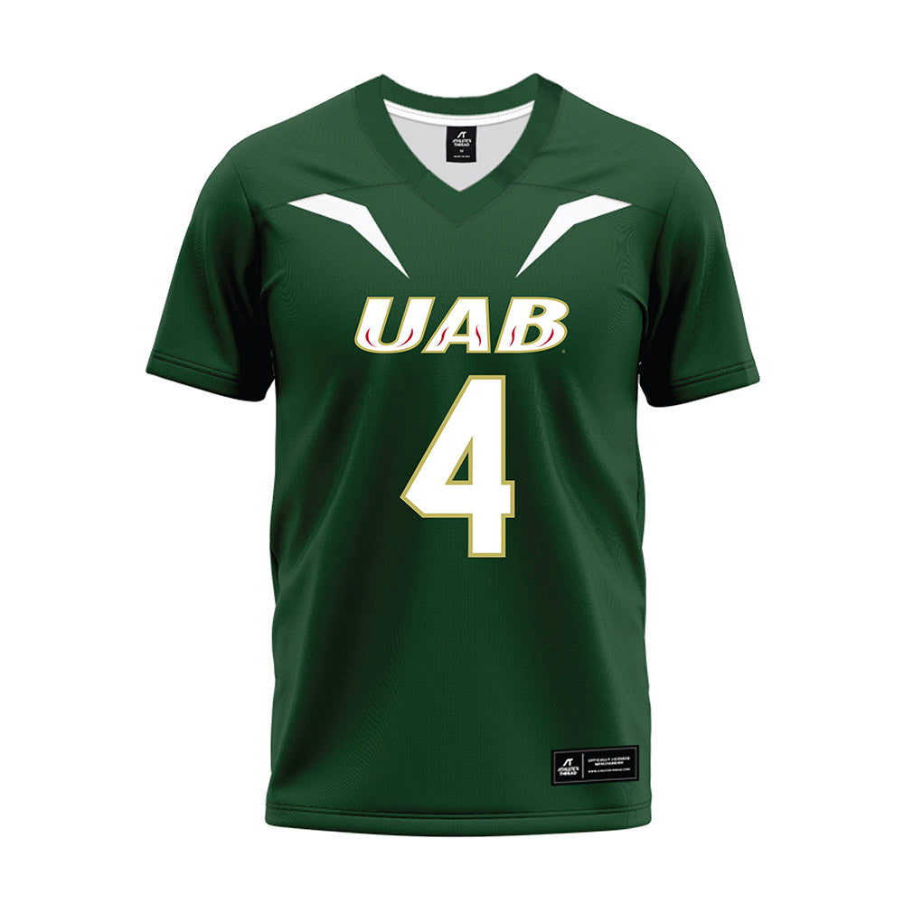 UAB - NCAA Football : Jacob Zeno - Green Premium Football Jersey