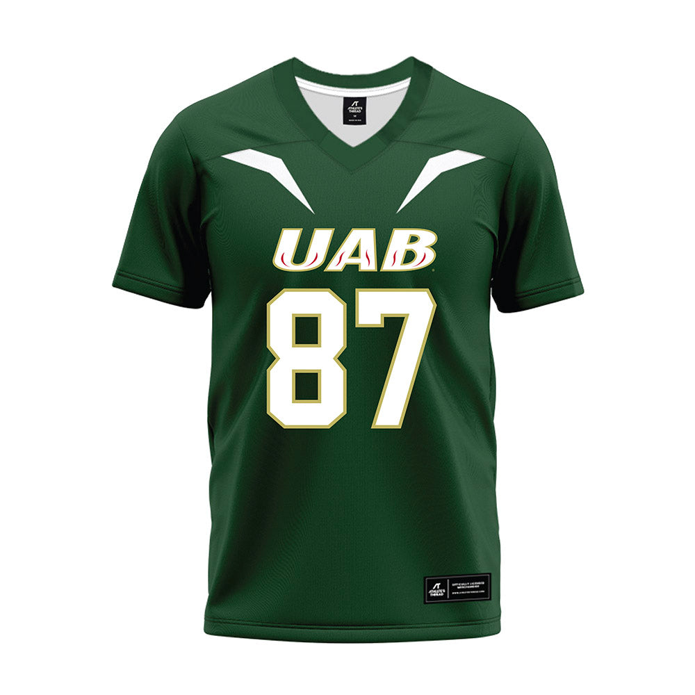 UAB - NCAA Football : Connor Harby - Green Premium Football Jersey