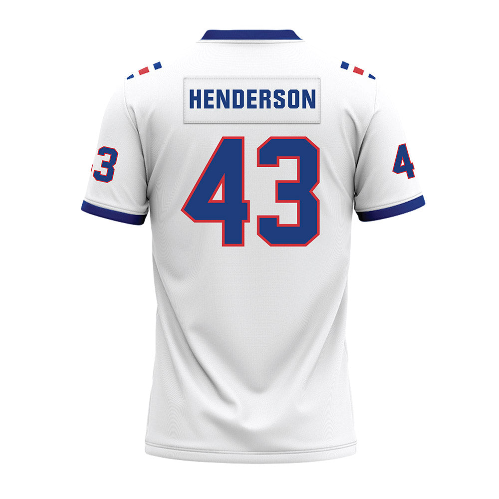 LA Tech - NCAA Football : Drew Henderson - White Premium Football Jersey