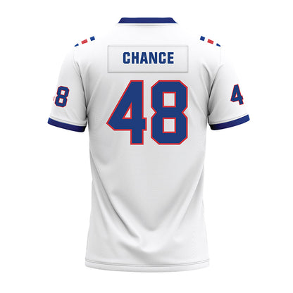 LA Tech - NCAA Football : John Hoyet Chance - White Premium Football Jersey-1