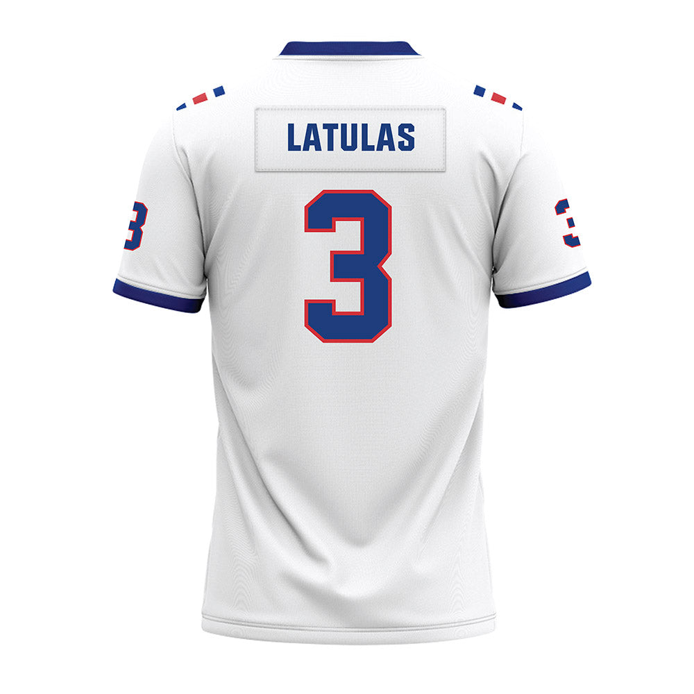 LA Tech - NCAA Football : Dedrick Latulas - White Premium Football Jersey-1