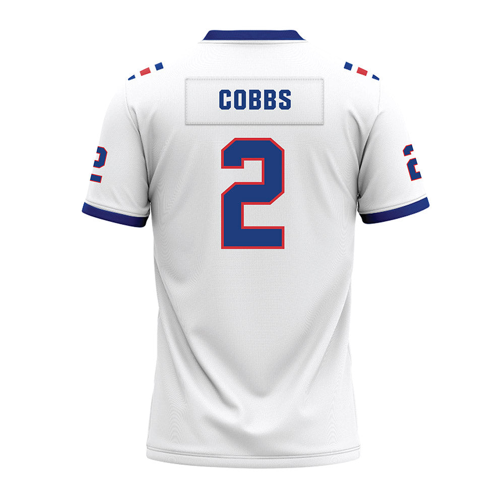 LA Tech - NCAA Football : Josh Cobbs - White Premium Football Jersey-1