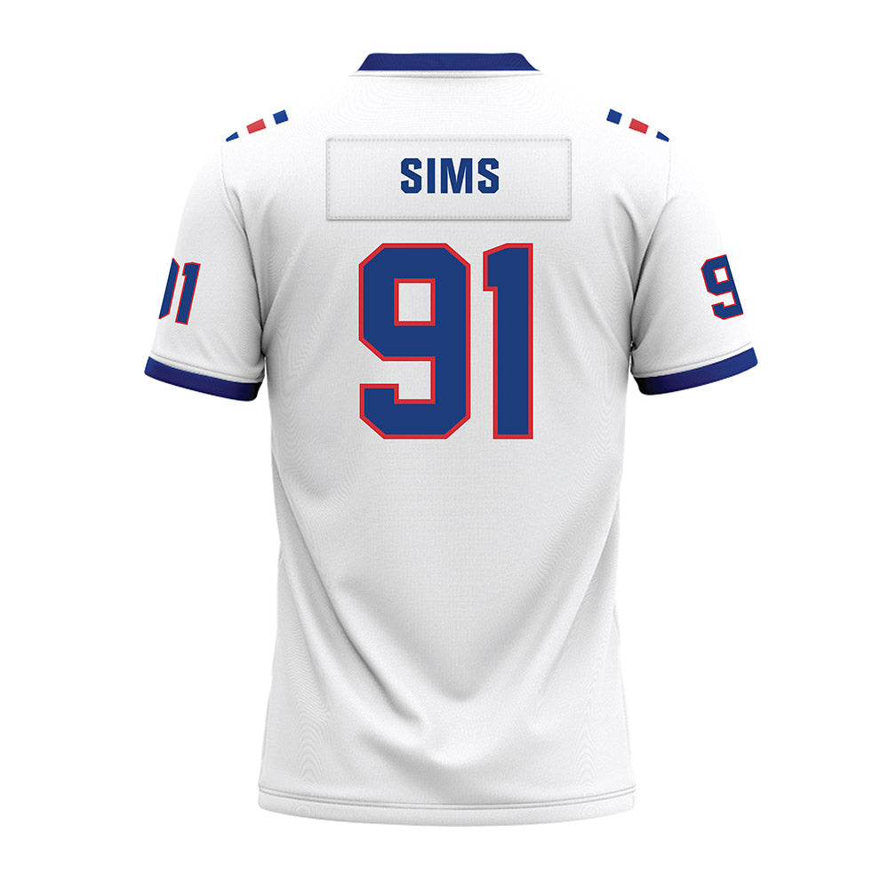LA Tech - NCAA Football : Caleb Sims - White Premium Football Jersey-1