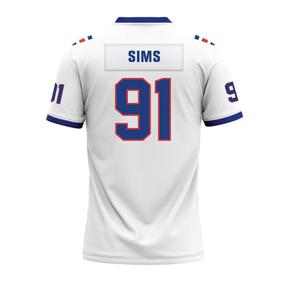LA Tech - NCAA Football : Caleb Sims - White Premium Football Jersey-1