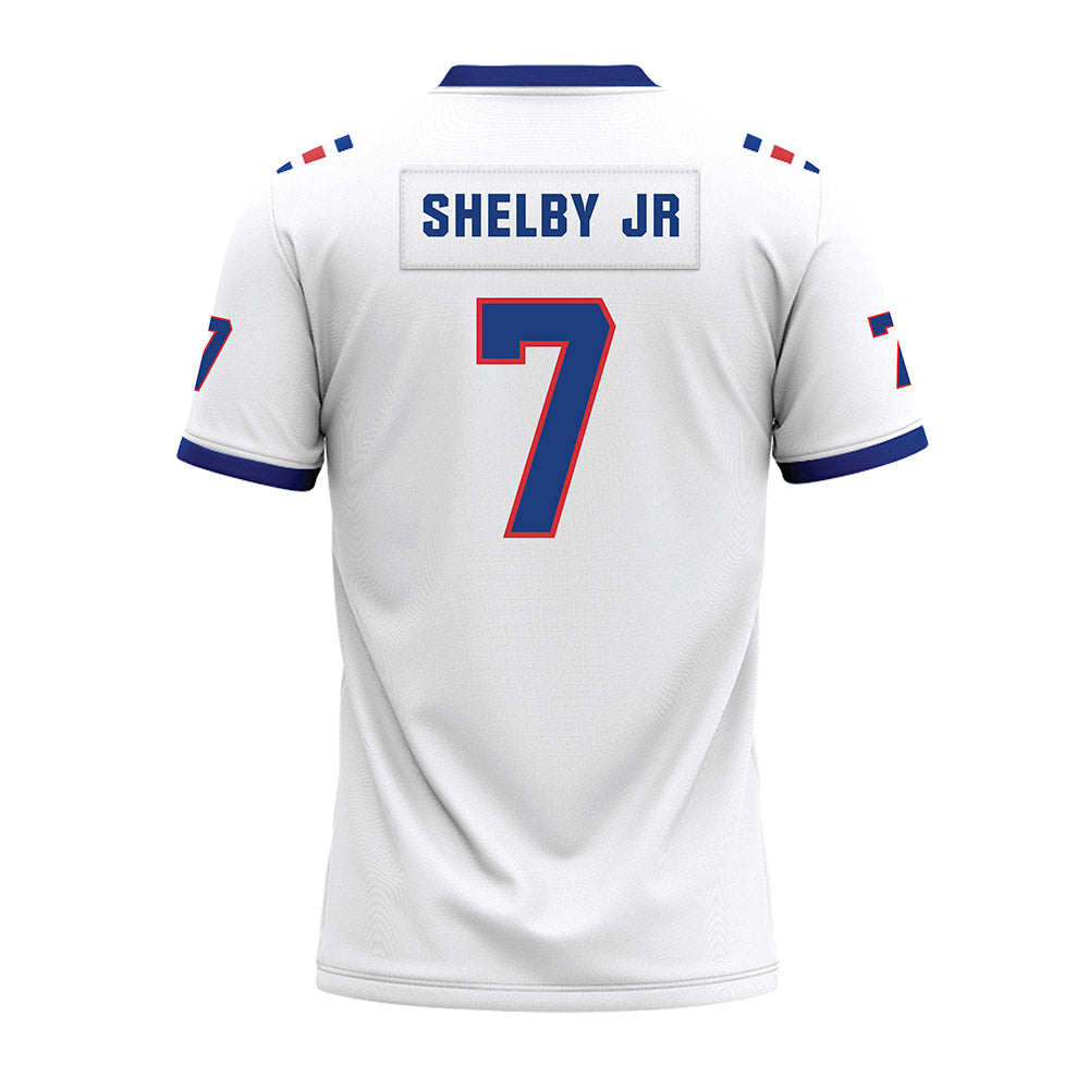 LA Tech - NCAA Football : Jhamal Shelby Jr - White Premium Football Jersey-1