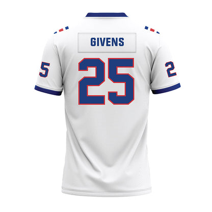 LA Tech - NCAA Football : Amani Givens - White Premium Football Jersey