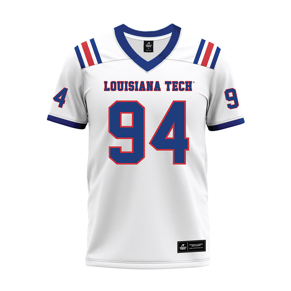 LA Tech - NCAA Football : Emmanuel Oguns - White Premium Football Jersey-0