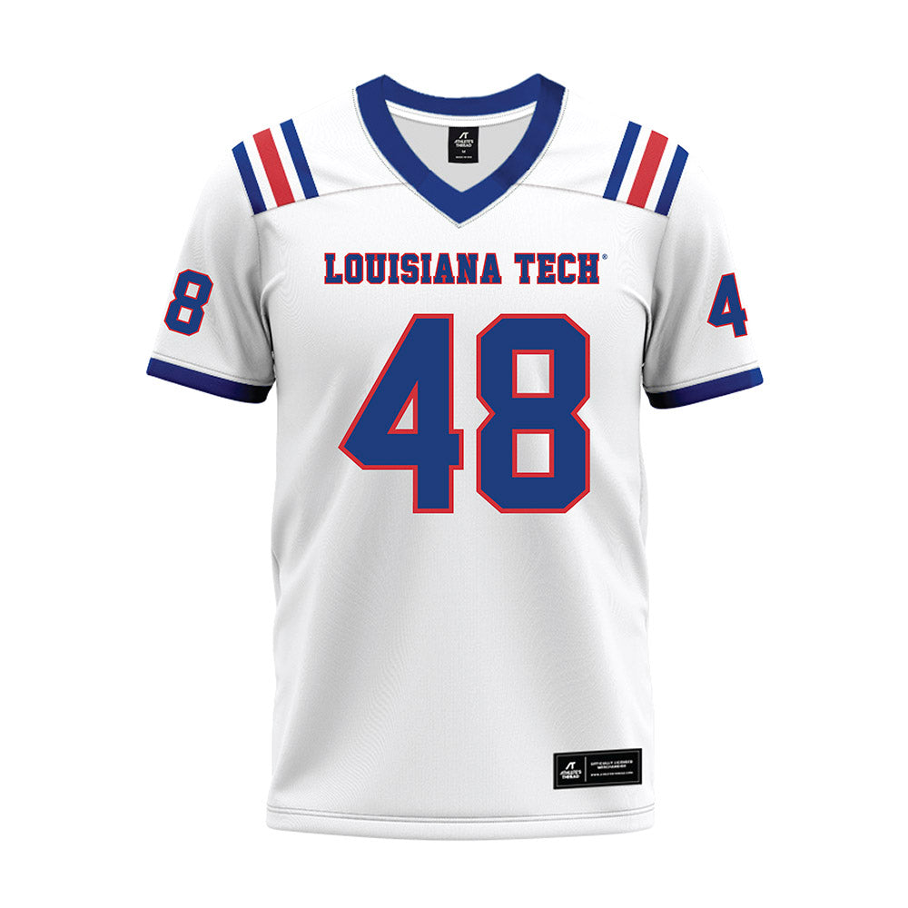 LA Tech - NCAA Football : John Hoyet Chance - White Premium Football Jersey-0